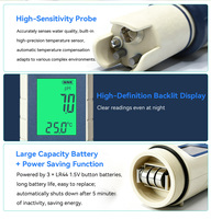 Testeur numérique PH /TDS/ EC/ Salt/ TEMP Thermomètre Stylo Pureté de l'Eau PPM Filtre Hydroponique pour Aquarium Piscine Moniteur d'Eau