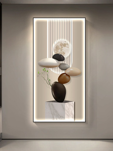 Cuadro Decorativo LED para Pasillo de Entrada, Diseño Abstracto en Lienzo, Estilo Moderno y Lujoso, Ecológico, Verde - Product Image 1