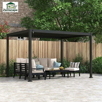 Pergola motorisée intelligente en aluminium avec lames orientables résistantes au vent et écrans latéraux - Gazebo de jardin pour la cour arrière, écologique et durable