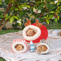 Lit pour hamster pliable et détachable, écologique, 1,5 kg, cachette en peluche pour petits animaux, cage ronde, jouet d'intérieur et d'extérieur