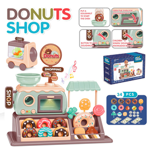 لطيف التفاعلية DIY حلوة دونات اللعب متجر مجموعة الطعام ABS البلاستيك ألعاب المطبخ مع الموسيقى والضوء للأطفال التظاهر اللعب - Product Image 6