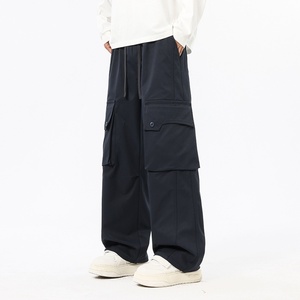 Pantaloni <span class=keywords><strong>Cargo</strong></span> da Uomo Primaverili Nuovi con Tasche Multiple a Vita Media, Stile Americano, Vestibilità Larga, Casual, Gamba Dritta, in Cotone - Product Image 5