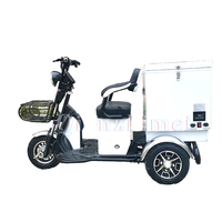 Tricycle à moteur pour crème glacée à bas prix avec boîte réfrigérée et mini-réfrigérateur-congélateur