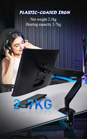 Soporte de Monitor Articulado de Alta Resistencia U-JIE con Abrazadera para Escritorio, VESA 75x75/100x100, Capacidad de Carga de 40 kg, Metal/Aluminio
