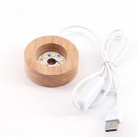 Lampe de nuit moderne en boule de cristal avec base en bois de caoutchouc gravée, motif nébuleuse solaire 3D, décoration d'intérieur multi-occasions