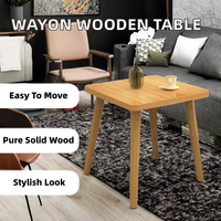Table basse portable Wayon en bois massif, quatre pieds cylindriques, design antique, mobilier moderne pour salon, chambre et décoration intérieure