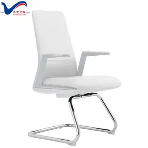 सफेद चमड़े ग्राहक कुर्सी बैठक लकड़ी कार्यालय की कुर्सी सम्मेलन कक्ष Furnitures के लिए Foshan कार्यालय की कुर्सी