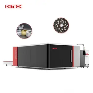 Dxtech 6kw 10kw 12kw máquina de corte a laser de fibra de alta potência com plataforma rotativa e de troca