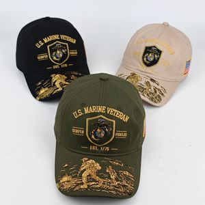 Nouvelle casquette tactique pour papa, broderie lourde, style marin des États-Unis, avec patch latéral drapeau américain, casquette de baseball commémorative pour veteran, Semper Fidelis - Product Image 1