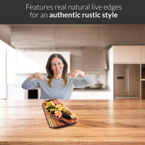 Tabla <span class=keywords><strong>de</strong></span> Cortar <span class=keywords><strong>de</strong></span> <span class=keywords><strong>Madera</strong></span> <span class=keywords><strong>de</strong></span> Acacia con Borde Natural y Asa Redonda, Ecológica, para Servir Charcutería, <span class=keywords><strong>Precio</strong></span> <span class=keywords><strong>de</strong></span> Fábrica - Product Image 5