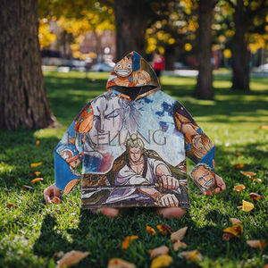 Trending <b>Anime</b> New Fashion Men's Plus Size Spring Anti-Wrinkle Jacquard Woven Polyester/Cotton Regular Fit <b>Hoodie</b> Tapestri - Product Image 3