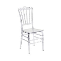 Chaise de salle à manger moderne, élégante et durable en acrylique transparent rembourrée, empilable, avec protection de sol, pour la maison, les mariages et les auditoriums