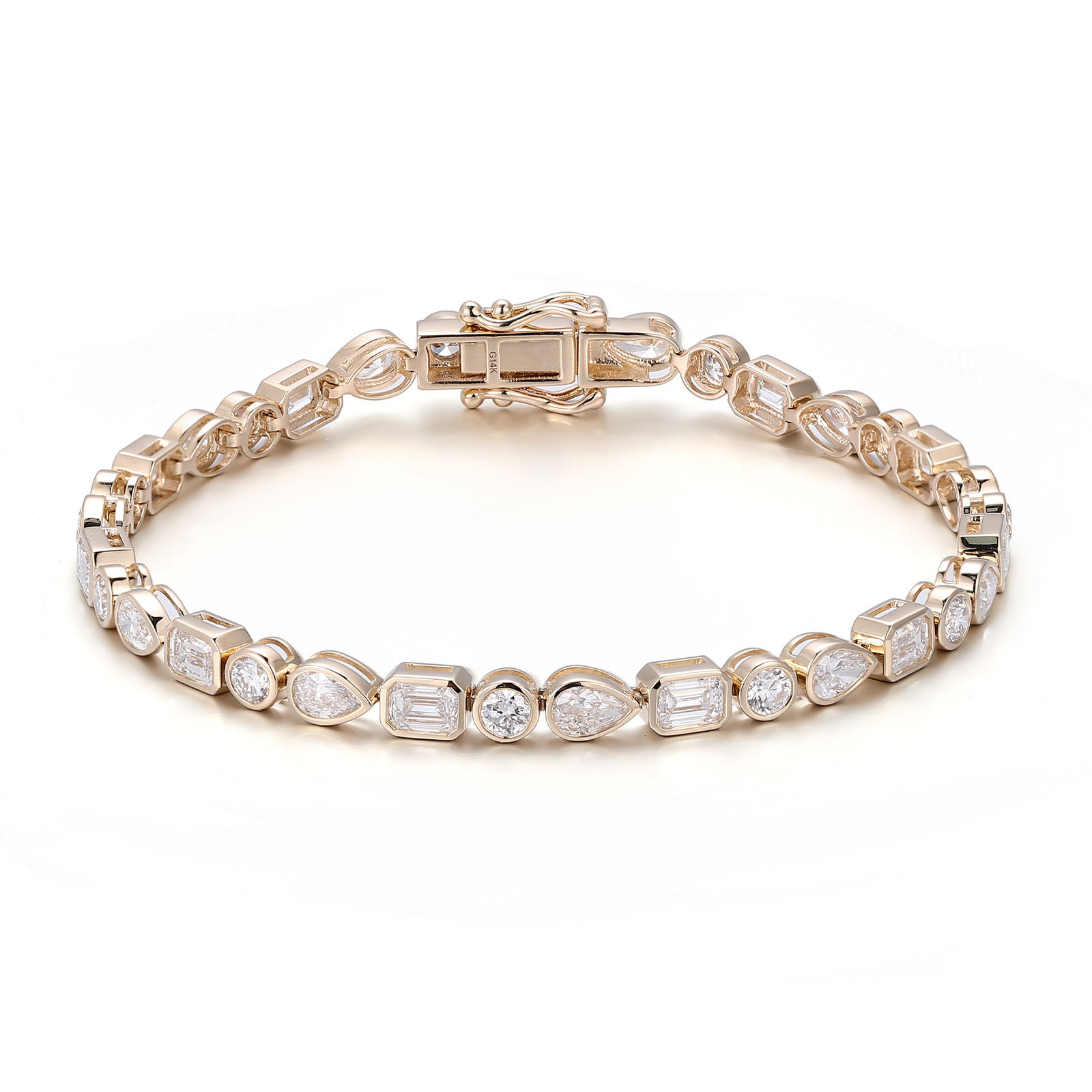 สร้อยข้อมือเพชรปลูกในห้องปฏิบัติการทอง 14K