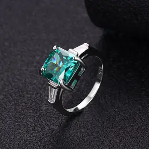 Nieuwe Bruiloft 925 Sterling Zilveren Jade Edelsteen Ring 4a Transparante Zirkoon Vrouwen Ring Mode