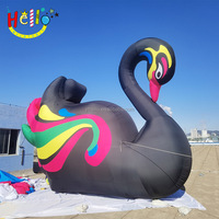 Décoration extérieure publicité animal gonflable personnalisé cygne gonflable noir géant