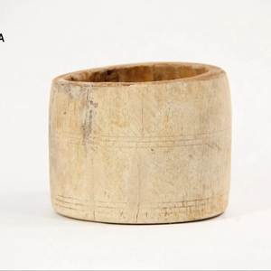 Vintage Teak Wooden <b>Vase</b> Hand-carved Honey Pot Rustic Decor India Wabi-sabi Style Decorative Accent Timeless Home Garden - Product Image 1