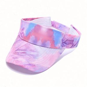 Gorra Visera Deportiva Unisex de Algodón Puro sin Parte Superior, Estilo Casual, Tie-Dye, para Tenis y Golf, Protección Solar, Venta al por Mayor - Product Image 3