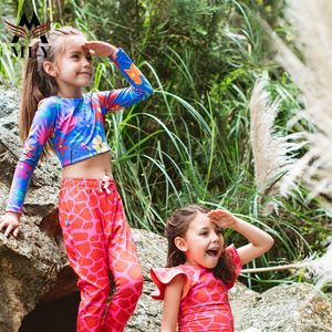 MLY 여름 수영복 어린 소녀 아이 아기 소녀 비키니 세트 만화 인쇄 주름 장식 수영복 입욕 세트 - Product Image 6