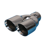 Punta de escape de 6 pulgadas de acero inoxidable con doble salida en Y, pulida, universal, para camiones diésel de servicio pesado y camionetas.