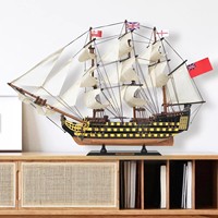 Modèle de bateau en bois HMS Victory, cadeau unique, grand modèle, artisanal, détails réalistes, décoration nautique, modèle de navire de guerre historique