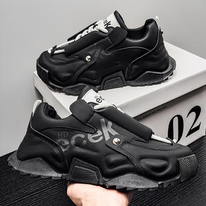 MK805 Zapatos Casuales de Hombre con Plataforma y Suela Gruesa de Cuero, Estilo Europeo, Otoño, Nueva Colección, Combinación de Colores, Tallas Grandes, Zapatos Deportivos - Product Image 5