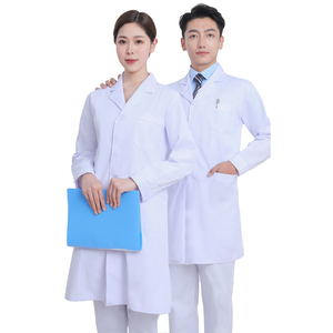 Blouse de laboratoire médicale pour infirmières et médecins, blanche et bleu marine, uniforme médical, veste anti-fluide pour hommes - Product Image 1