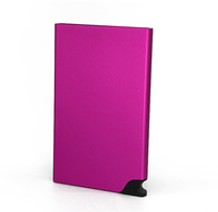 Porte-cartes de blocage RFID automatique boîtier métallique fin en aluminium avec pince antivol à manchon mince cadeaux de promotion pour cartes de crédit