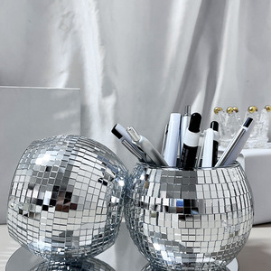 Portalápices con forma de bola de discoteca, adorno de escritorio, almacenamiento de lápices de maquillaje, almacenamiento de oficina, portavelas de Navidad, multifuncional - Product Image 2