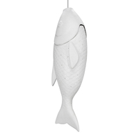 Lustre suspendu en porcelaine unique en forme de poisson pour cuisine, design artisanal, décoration poisson, éclairage suspendu en gros