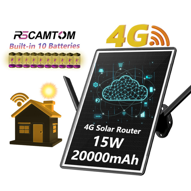 Rscamtom 4G Solar Router Repeater with Built in Battery Speed Outdoor Wireless Solar WiFi 6 Solar Powered WIFI Repeater