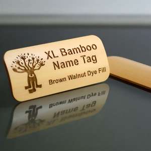 Badges de travail, étiquettes nominatives, badges d'identification des employés, plaques nominatives en <span class=keywords><strong>bambou</strong></span> simples et créatives, personnalisables et disponibles en gros - Product Image 4