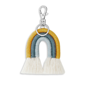 Tissage arc-en-ciel porte-clés pour femmes Boho arc-en-ciel porte-clés à la main porte-clés sac breloque voiture suspendus bijoux <span class=keywords><strong>Gif</strong></span> - Product Image 6