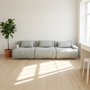 Ensemble de canapés modulaires contemporains minimalistes gris clair pour salon moderne - Product Image 1