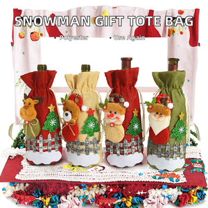 Decorazione Natalizia 2025, Borsa con Cordoncino a Forma di Babbo <span class=keywords><strong>Natale</strong></span> e Pupazzo di Neve, Sacchetto Regalo Riutilizzabile per Bambini - Product Image 2