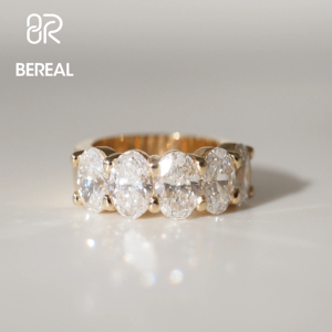 IGI Certified Vvs Lab Made Diamond Wedding <b>Ring</b> Custom 925 <b>Silver</b> Yellow Gold Lab Created Diamond Anniversary <b>Ring</b> Women Jewelry - Product Image 2