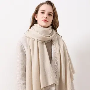 高端制造商定制羊绒100% 羊绒针织包裹披肩超大围巾披肩