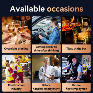 เครื่องวัดปริมาณแอลกอฮอล์จากลมหายใจแบบพกพาขนาดเล็ก XJ3000การแจ้งเตือนเสียงสำหรับการทดสอบความปลอดภัยหลังการดื่มเครื่องดื่มการวินิจฉัยตัวเอง - Product Image 4