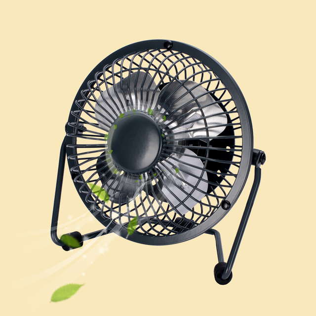 Portable 4 Inch Home Appliances Metal Body Quiet Operation 5V Mini Table Laptops Desk Fan with USB Cable
