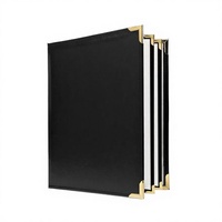 Carpeta de Archivo con Clip de Cuero PU Negro WFD A5/A6/A7, Cubiertas para Menús, Impresión Digital y UV de 6 Vistas, Hecho en India 41826