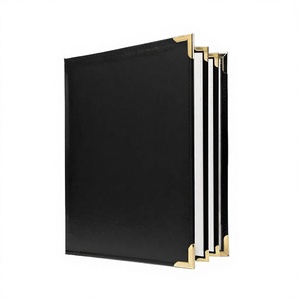 แฟ้มหนังสือปกหนัง PU สีดำ WFD A5/A6/A7 พร้อมคลิปหนีบ  ปกเมนู  6 หน้า  พิมพ์ดิจิตอลและพิมพ์ยูวี - Product Image 4