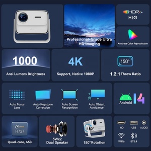Proyector Wifi para Smart TV, Android 14, Resolución Nativa 1080P, 5G, Conexión Inalámbrica con Teléfono, para Películas, Juegos, Reuniones, Proyección de Video Digital <span class=keywords><strong>en</strong></span> Exteriores de Corta Distancia - Product Image 2