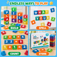 Nouveauté EPT : 45 pièces de tuiles magnétiques alphabétiques double face, majuscules et minuscules, blocs d'apprentissage pour enfants