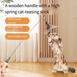 Hochwertiger Massivholz griff <span class=keywords><strong>Cat</strong></span> Teaser Stick <span class=keywords><strong>Cat</strong></span> Interactive Toy <span class=keywords><strong>Feather</strong></span> Tease Stick für Katzen - Product Image 5