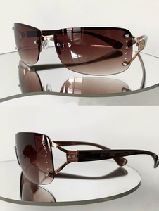 Lunettes de soleil de luxe unisexes 2024 Super Personality sans monture, ornées de diamants, carrées blanches, protection UV400 - Product Image 4