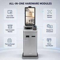 End-to-End-Anpassbare Selbstbedienungs-Check-in-Check-out-Kiosk für Hotels mit Touchscreen, Pass-Scanner und Karten-Schlüsselautomat