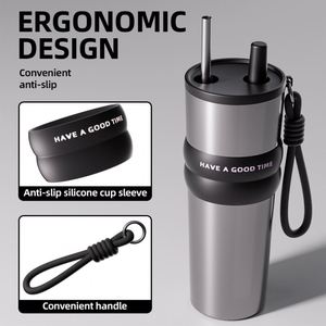 Vaso Térmico de Acero Inoxidable, Aislado, para Gimnasio y Deportes, con Tapa y Pajita Reutilizable, el <span class=keywords><strong>Mejor</strong></span> Vaso de Acero Inoxidable - Product Image 3