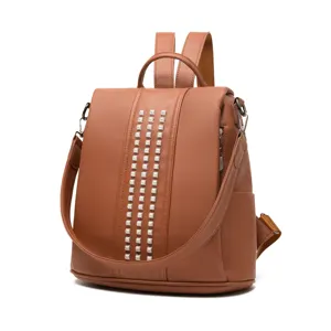 Sac a dos scolaire fashion unisex zipper backpack for students Guangzhou Wholesale PU leather backpack