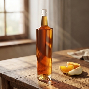 Botella de Vidrio de Fondo Grueso y Hombro Plano, Botella de Licor de Vidrio Super Flint para Envasado de <span class=keywords><strong>Vodka</strong></span>, Whisky, Ginebra, Ron y Tequila - Product Image 6