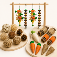 Balle d'herbe pour animaux de compagnie – Jouet à mâcher pour lapins, cochons d'Inde, hamsters, chinchillas – Maintient les petits animaux occupés ; Vente en gros
