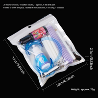 Perlengkapan Aplikasi Permata Gigi DIY Dengan Lem Permata Gigi, Pembersih, Pembuka Mulut, Lampu UV, Pinset, Kuas Mikro, Set Lengkap